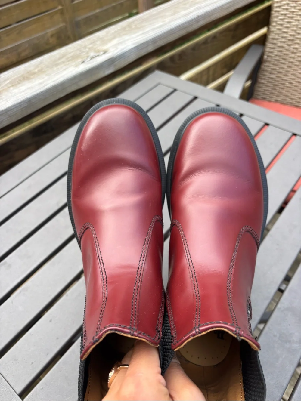 Dr. Martens cherry red Chelsea boots smooth leather 2976 size 7